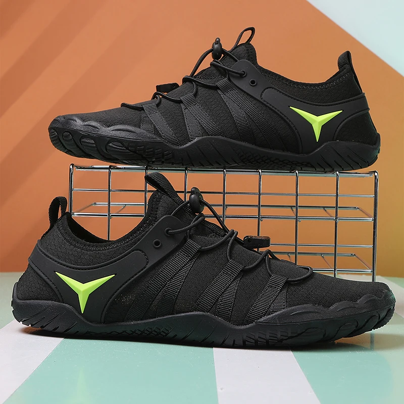 Schwarze Unisex-Wasserschuhe, schnell trocknend, rutschfest, Aqua-Schuhe für Strand, Schwimmen, Wandern, Waten, Barfuß-Sneaker