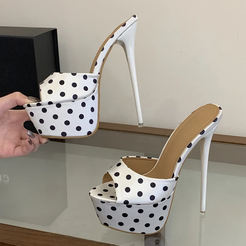 Eilyken Modische Sexy Open-Toe Pantoletten mit Dünnen Absätzen für Damen, Bequeme Nachtclub- und Party-Slipper, Damenschuhe