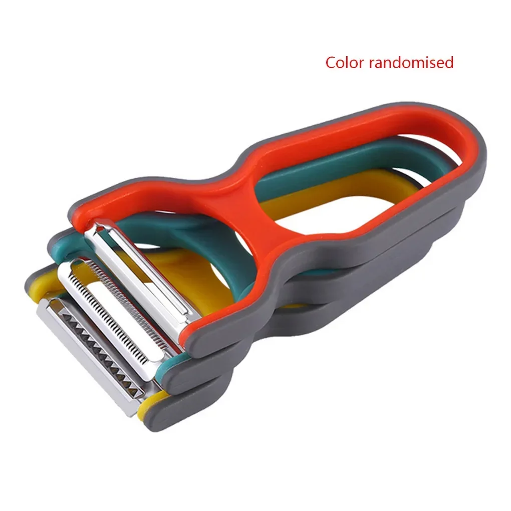 3 teile/satz Schäler Edelstahl Lebensmittel Slicer Nicht-Slip Griff Manuelle Küche Peeling Werkzeug Farbe Zufällig Küche zubehör Image