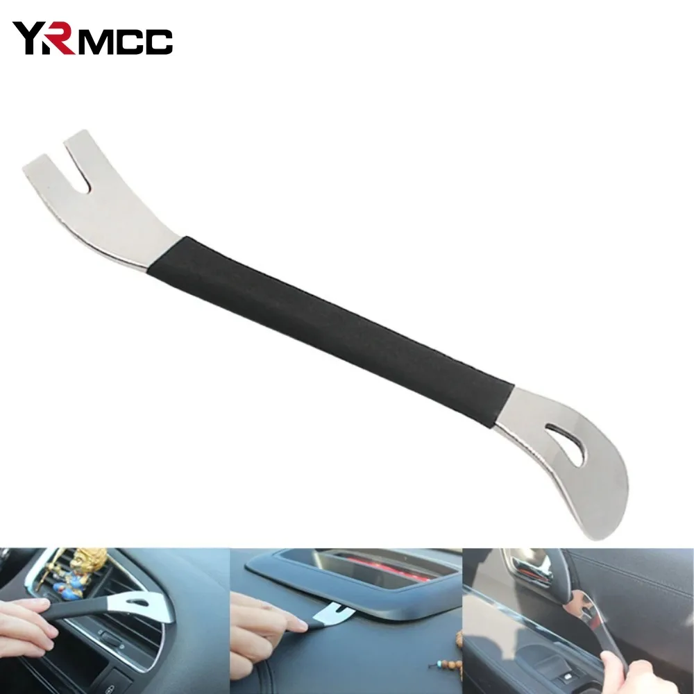 Auto Trim Removal Tool Edelstahl Langlebig Zwei-ende Trim Entfernung Ebene Hebeln Werkzeuge Auto Tür Panel Audio Terminal verschluss Fahrer Image