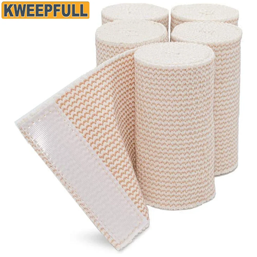 1-Rolle elastische Bandage – Premium-Qualität mit Selbstverschluss, sportliche Sportbandrollen für Knöchel, Handgelenk, Arm, Beinverstauchungen Image