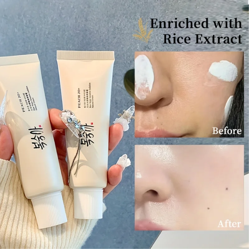 Koreanische Reistextrakt-Creme, Feuchtigkeitscreme, Ton-Up-Creme, verbirgt Unvollkommenheiten, leichte Gesichtsbasis, verbessert Stumpfheit, strahlende Haut Image