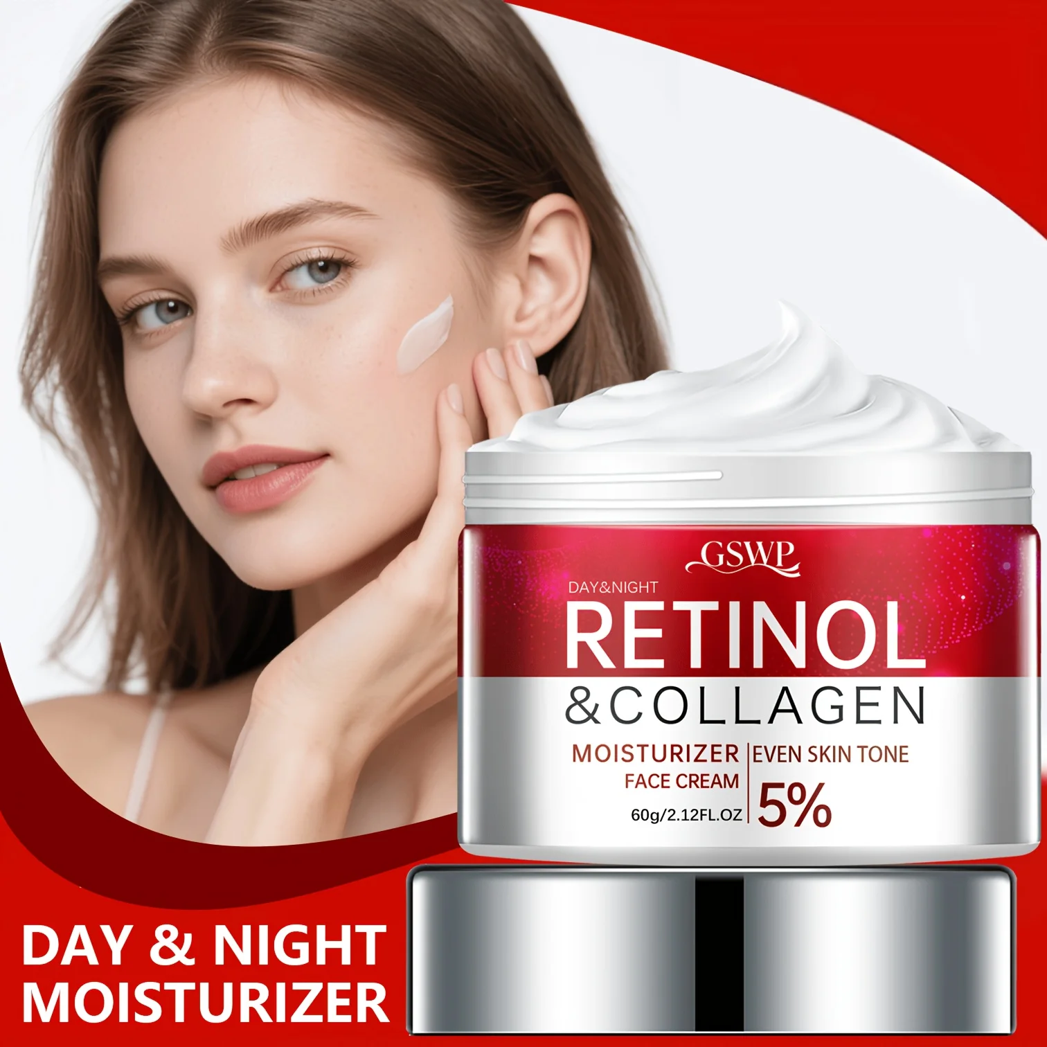GSWP Retinol-Feuchtigkeitscreme, enthält Retinol, Proteine und andere Inhaltsstoffe, pflegt die Haut. 60g/120g. Image