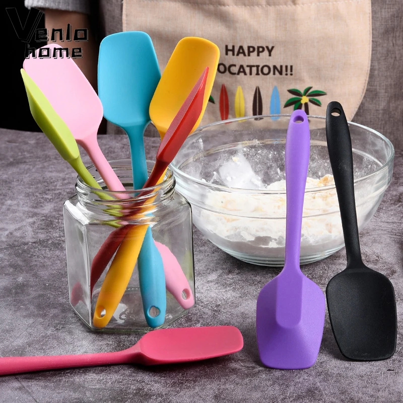 Küche Silikon Creme Butter Kuchen Spatel Mischen Teig Gebäck Schaber Pinsel Butter Mixer Kuchen Pinsel Backen Werkzeug Küchenutensilien Image