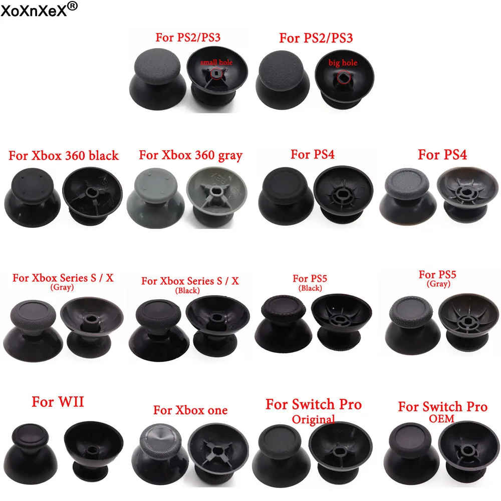 2 stücke Ersatz Controller Analog Ankunfts-thumbstick Thumb Stick Pilz Grip Cap Abdeckung für PS2 PS3 PS4 Pro Dünne PS5 Reparatur teil Grau Image