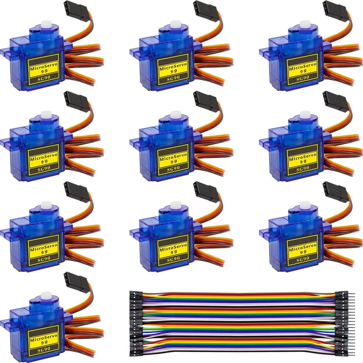 6 Stück SG90 9g Micro Servo Motor Set Mini Kunststoffgetriebe 180 Grad für RC Auto Flugzeug Arduino Steuerung Hobby-Teile