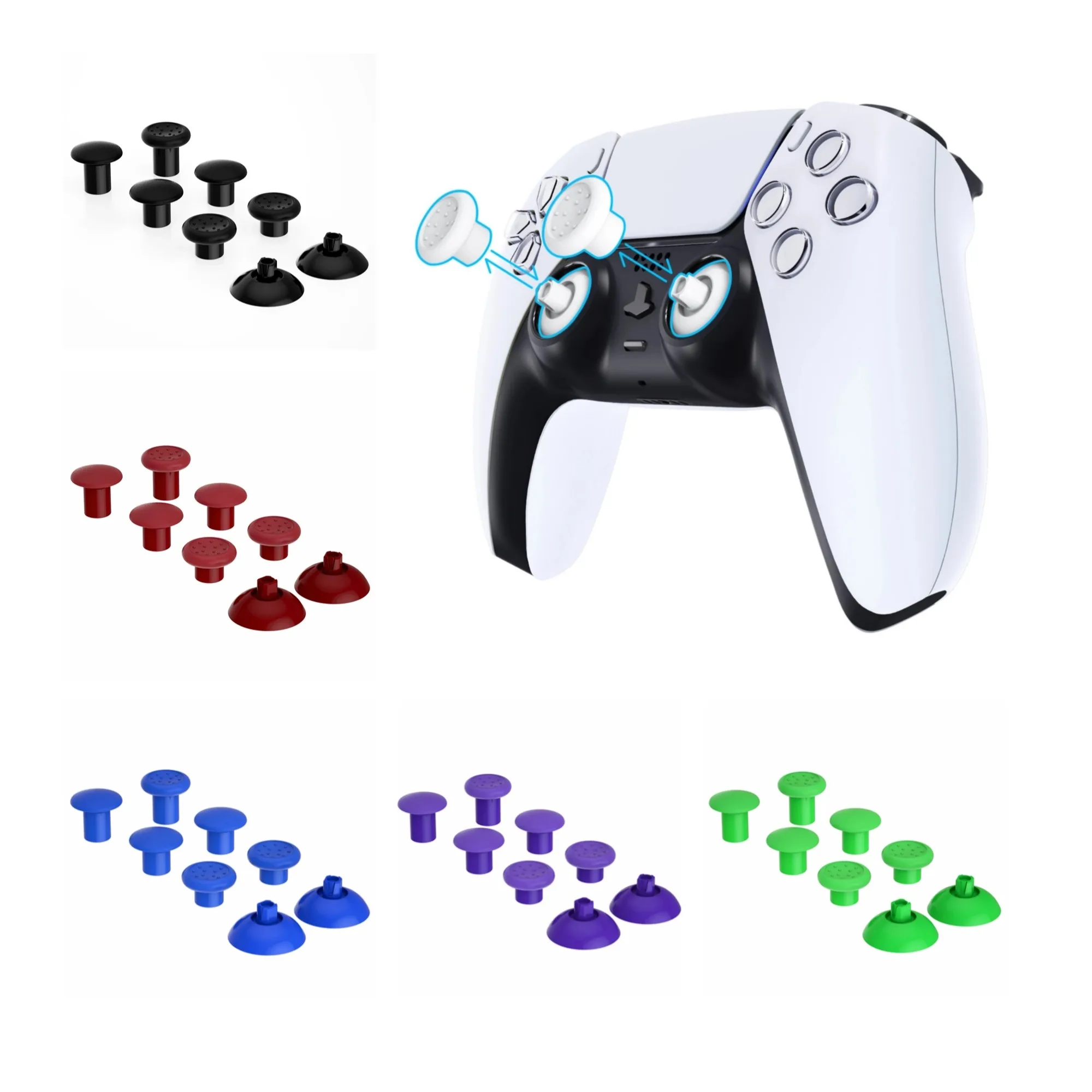 eXtremeRate ThumbsGear Austauschbarer ergonomischer Thumbstick für PS5-Controller, für PS4 Alle Modell-Controller mit 3 Joysticks Image