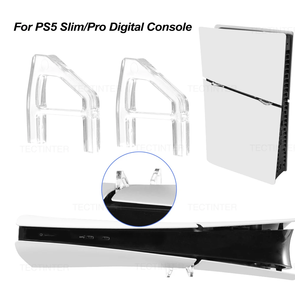 Horizontaler Ständer für PS5 Slim/Pro Zubehör, Disc/Digital-Spielkonsole, Acrylhalter, transparente dreieckige Basis für Playstation5 Image