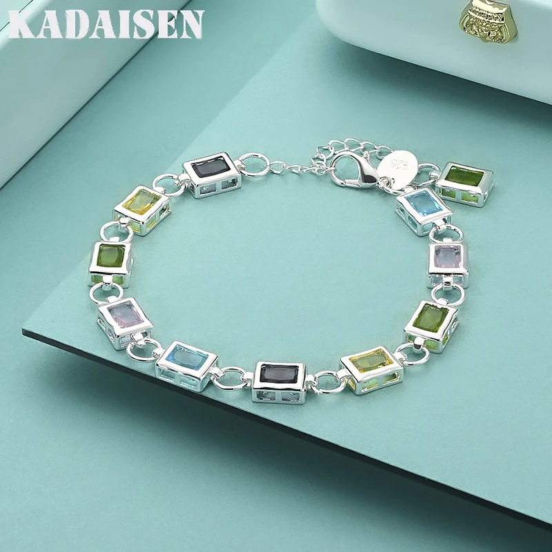 Großhandel 925 Sterling Silber Charm-Armbänder Niedliche Zirkon-Kette Kristallschmuck Mode für Damen Hochzeit Image
