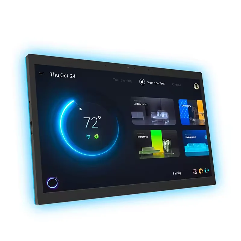 Neues Smart Home Bedienfeld 15,6 Zoll Android 14 POE Tablet, Wandmontierter Touchscreen, integriertes MQTT, mit LED-Beleuchtung Image
