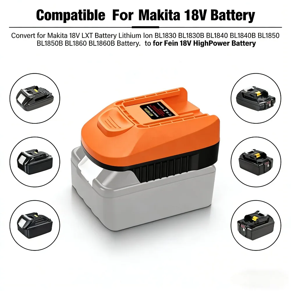 MT18FIN Batterieadapter-Konverter für Makita 18V Li-Ionen-Akkus für Fein 18V Akku-Werkzeuge Image