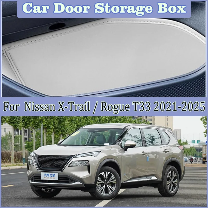 Auto-Innenraum-Aufbewahrungsbox für Nissan X-Trail T33 Zubehör e-Power Rogue 2021-2025 – Türschlitzmatten und Aufbewahrungspads für die Autotür Image