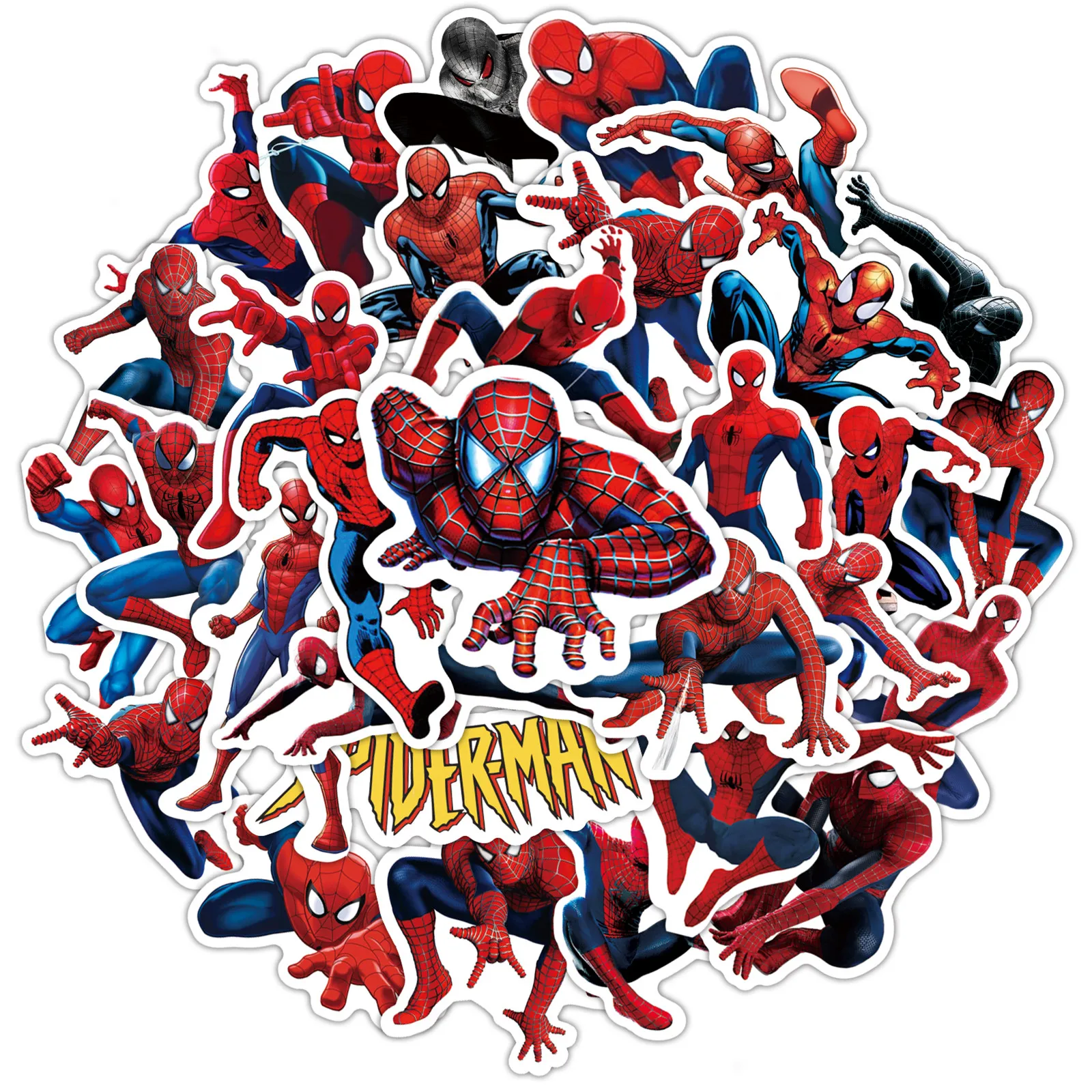 32 Stück Spider-Man Marvel Graffiti-Aufkleber Coole Cartoon-Sticker DIY Gepäck Handy Gitarre Scrapbook Wasserfeste Aufkleber Kinderspielzeug Image