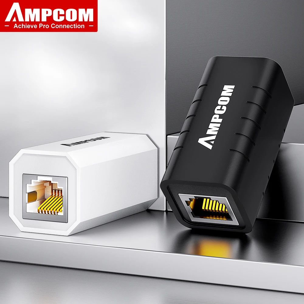 AMPCOM RJ45 Koppler 8P8C Weibliche extender LAN stecker Adapter inline Cat7/Cat6/Cat5e Ethernet Kabel-blitzschutz Image
