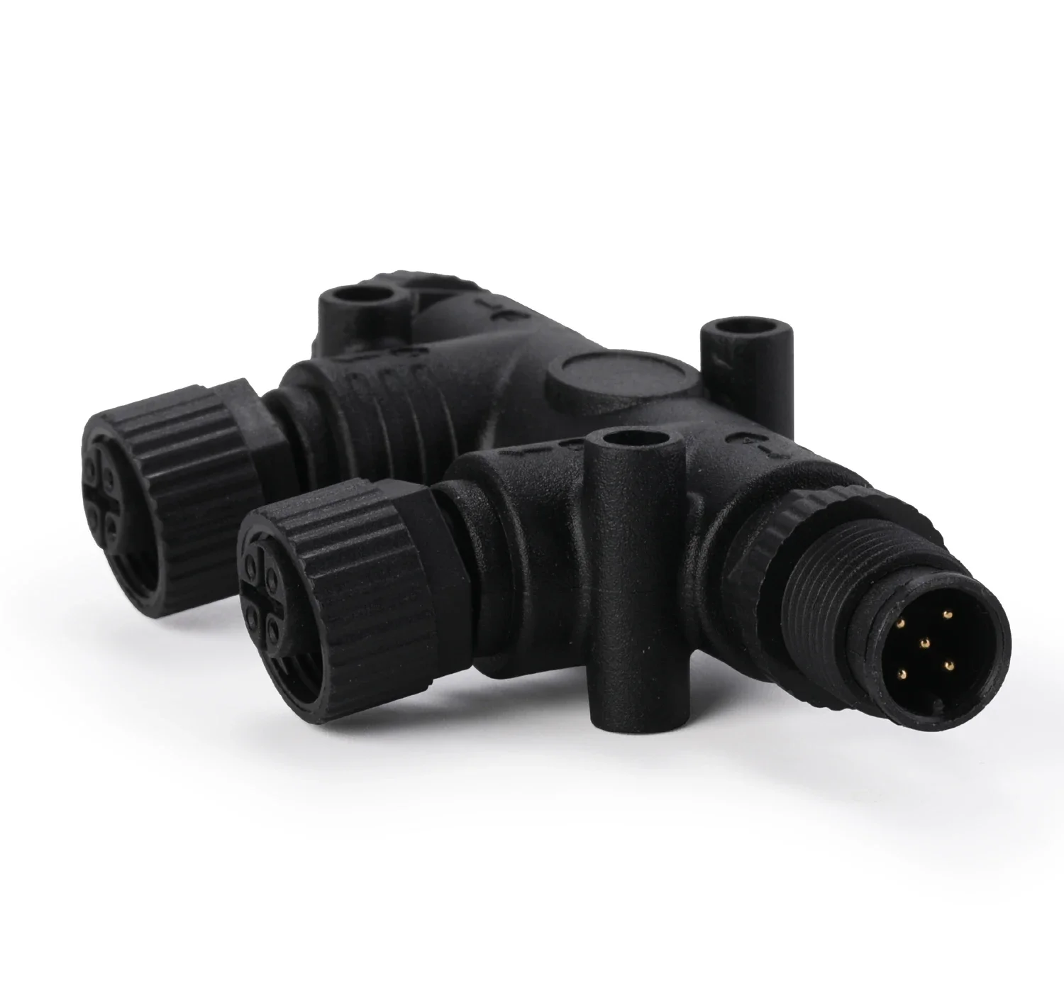 nmea2000 Kit T-Stecker 4 Port 5Pin M12 Gewinde IP67 Wasserdicht NMEA 2000 (N2k) (T-Stück) T-Stecker für Garmin Lowrance Simrad B&G Image