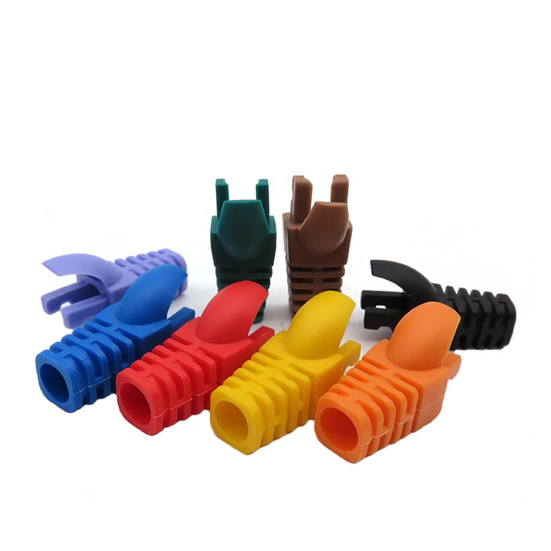 RJ45 CAT6 CAT5e Adapterkappe Ethernet Netzwerkkabel Anschlussstecker RJ45 Kappen Cat 5 CAT6 Schutzhülle Mehrfarbig Image