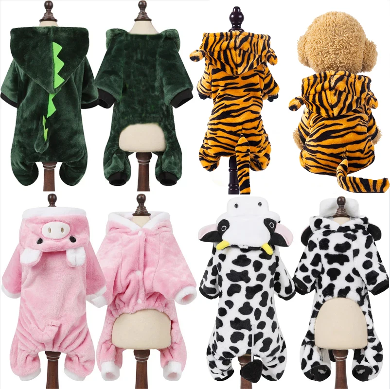 Hundekleidung Weiche Warme Fleece-Hundeoveralls Haustierbekleidung für Kleine Hunde Welpen Katzen Kapuzenpullover Chihuahua Yorkshire Kostüm Mäntel Image
