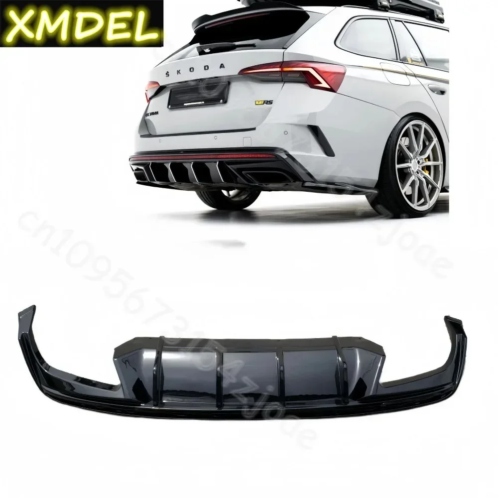 MD Schwarzer Heckstoßstangenlippen-Spoiler Heckdiffusor-Schutz Auto-Styling für Skoda Octavia MK4 Kombi Standard RS 2020-2024 Image