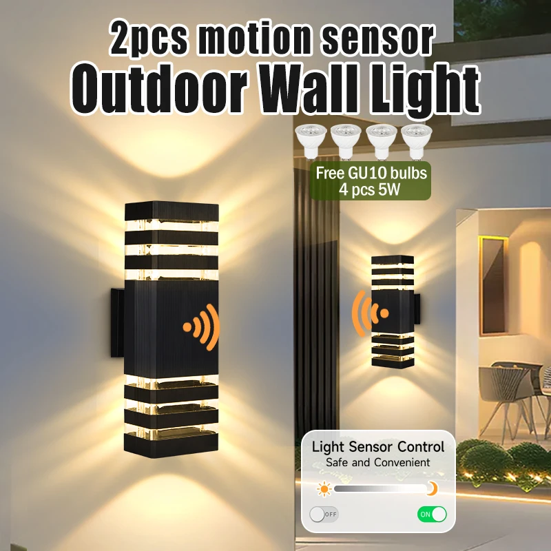 Sensor Licht Außenwandleuchte GU10 Wand Dekor Lichter Innen Wasserdicht Bewegungsmelder Wandleuchte Innenwandleuchte 110V 220V