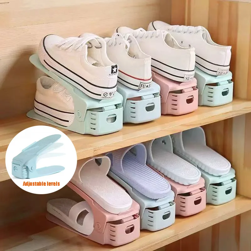 5 Stück Schuhstapler, verstellbare Schuhorganizer, platzsparende Schuhhalter, Doppeldecker-Regalhalter für die Schrankorganisation, heiß begehrt Image