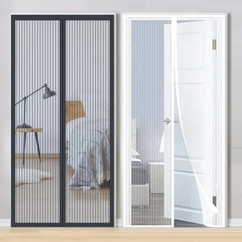 Magnetischer Türvorhang, Anti-Mücken-Insektennetz, Sommer-Fliegengitter, stanzfreies Moskitonetz für Fenster, unsichtbares Netzgewebe