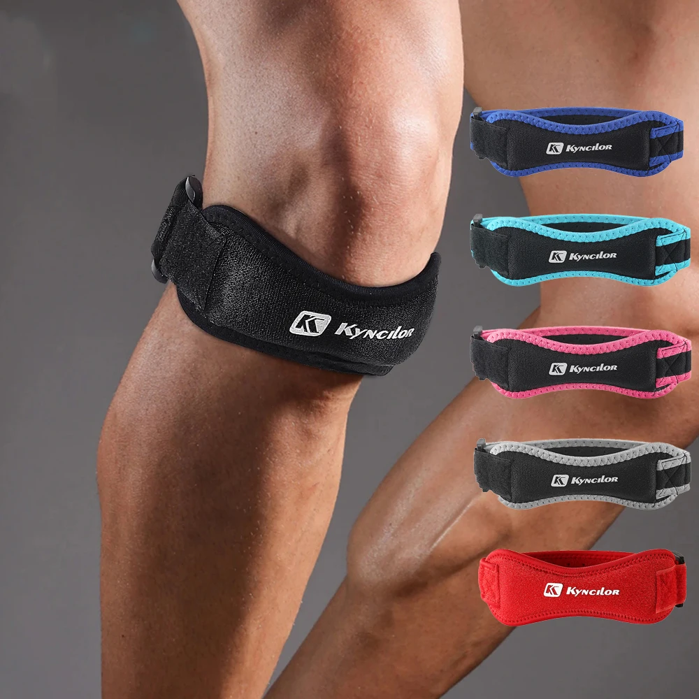 1 Stück Knieschoner mit Druckpolsterung, Patellaband, verstellbare, atmungsaktive Knie-Patella-Unterstützung, stoßdämpfende, druckbelastbare Sport-Kniebandage Image