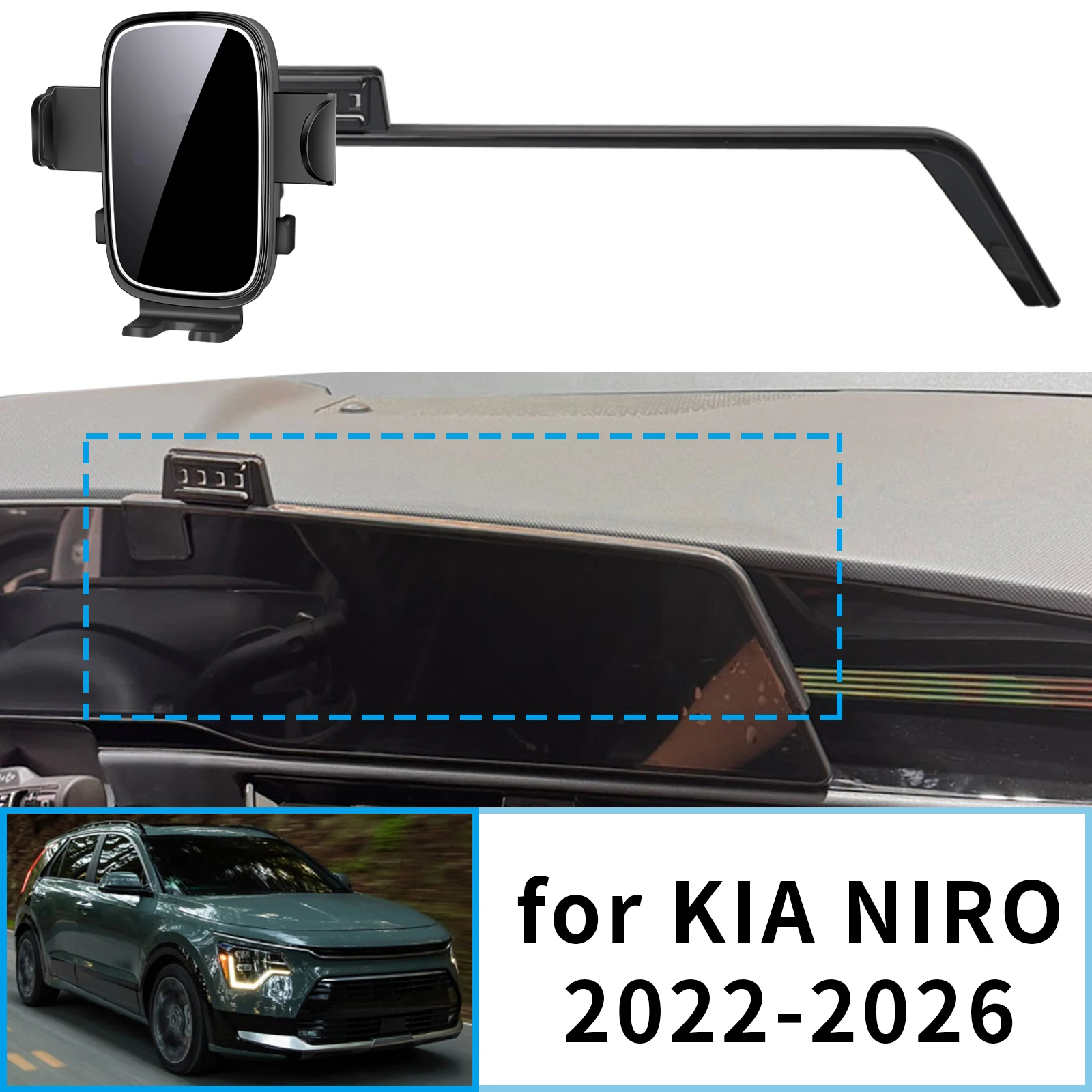 Passend für KIA NIRO 2022-2024 2025 2026 Telefonhalterung Stabile Clip-On-Telefonhalterung ​ ​ Bildschirmhalterung ohne Vibrationen ​ Autozubehör Image