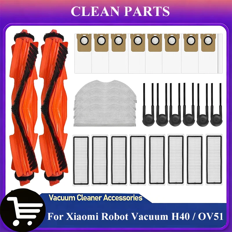 Für Xiaomi Roboterstaubsauger H40 / OV51 Ersatzteile Hauptbürste Seitenbürste Wischtuch HEPA-Filter Staubbeutel Ersatzzubehör Image
