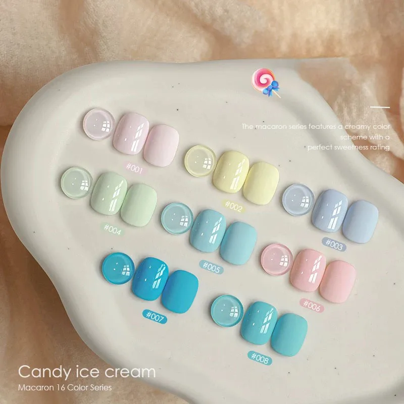 MIANEL 1 Stück 12ML Rot Blau Grün Candy Ice Cream Serie Gel-Nagellack Jelly Dopamin Farbenfroher Nagellack UV LED Licht Nägel