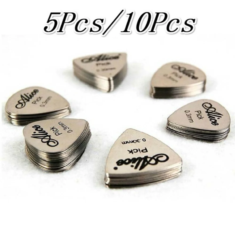 5Pcs/10Pcs Metall Gitarre Picks Langlebig Professionelle Bass Ukulele Gitarre Picks Elektrische Guitarra Accesorios Image