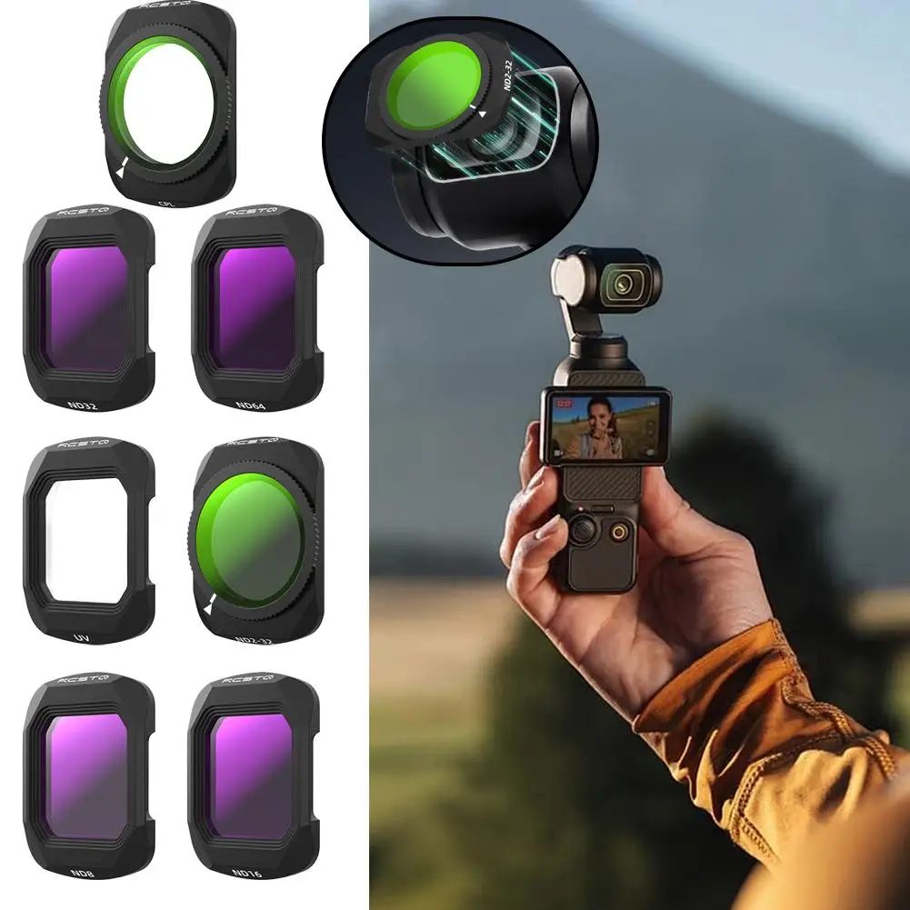 Magnetisches Linsenfilter-Set für DJI Osmo Pocket 4 UV CPL ND8 ND16 ND32 ND64 ND2-32 Einstellbare Neutraldichte Polarisationsfilter Image