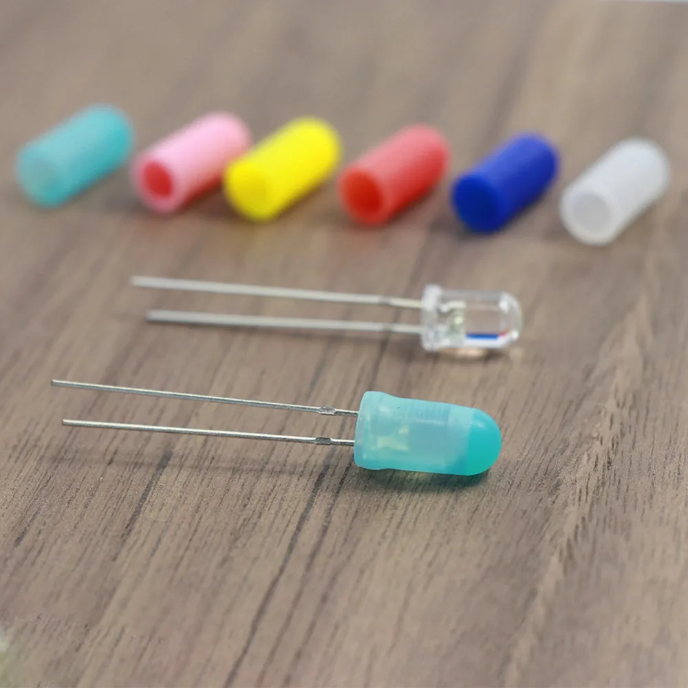 XPT02 Gummikappenabdeckungen für 5 mm Weizenkorn-LEDs, verschiedene Farben, NEU Image