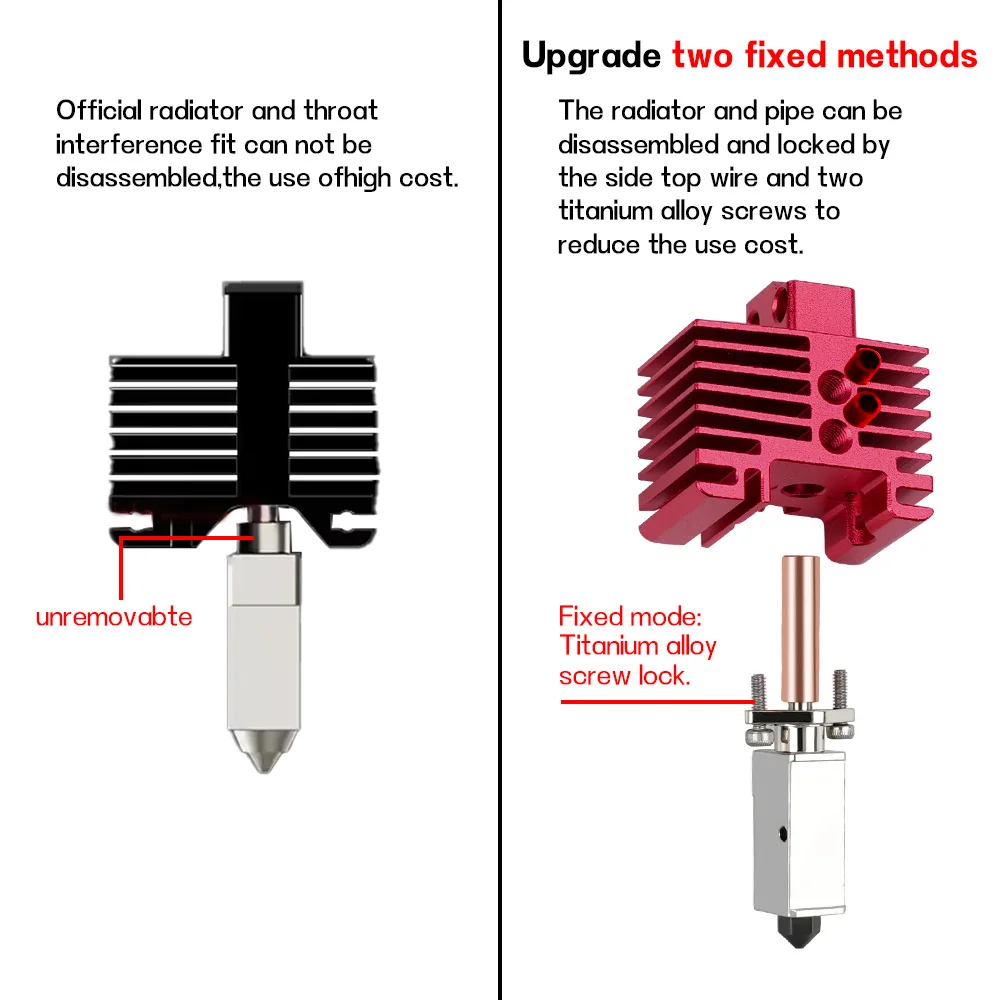 Hotend-Upgrade TZ 2.0 Version für Bambu Lab X1 X1C P1P P1S Gehärtete Düse Bi-Metall Hotend Thermistor Image