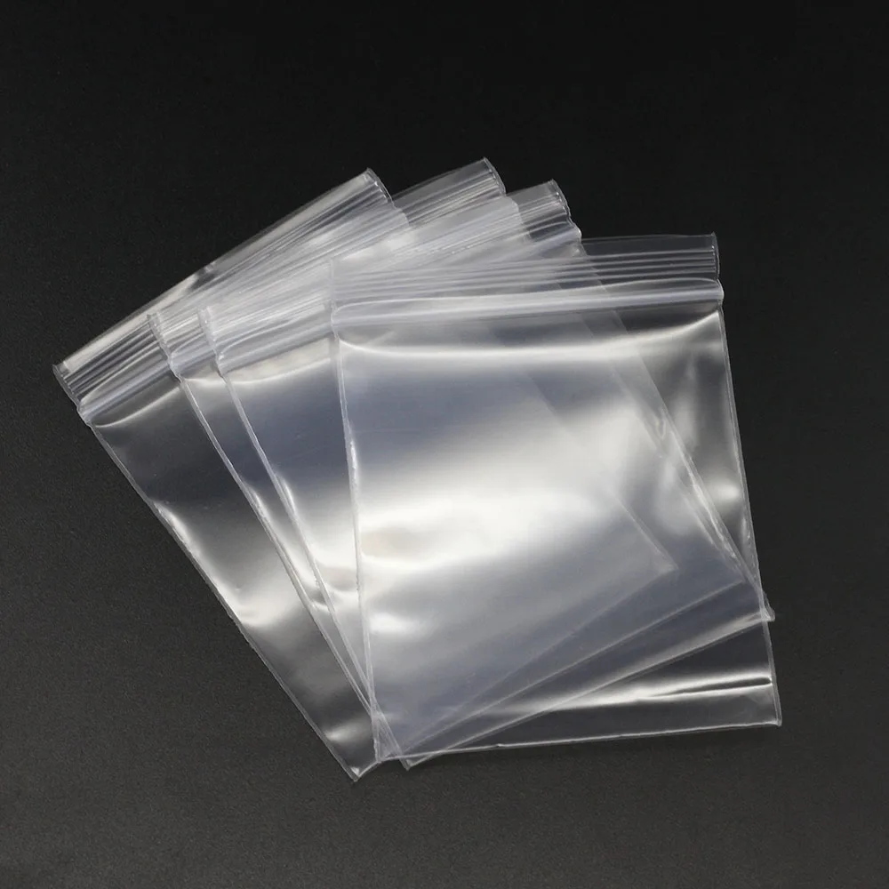 30–100 Stück/Beutel, 4 x 6/5 x 7/6 x 8/7 x 10/8 x 12 cm, wiederverschließbare Kunststoff-Poly-Klarsichtbeutel, große Schmuck- und Zubehörverpackung