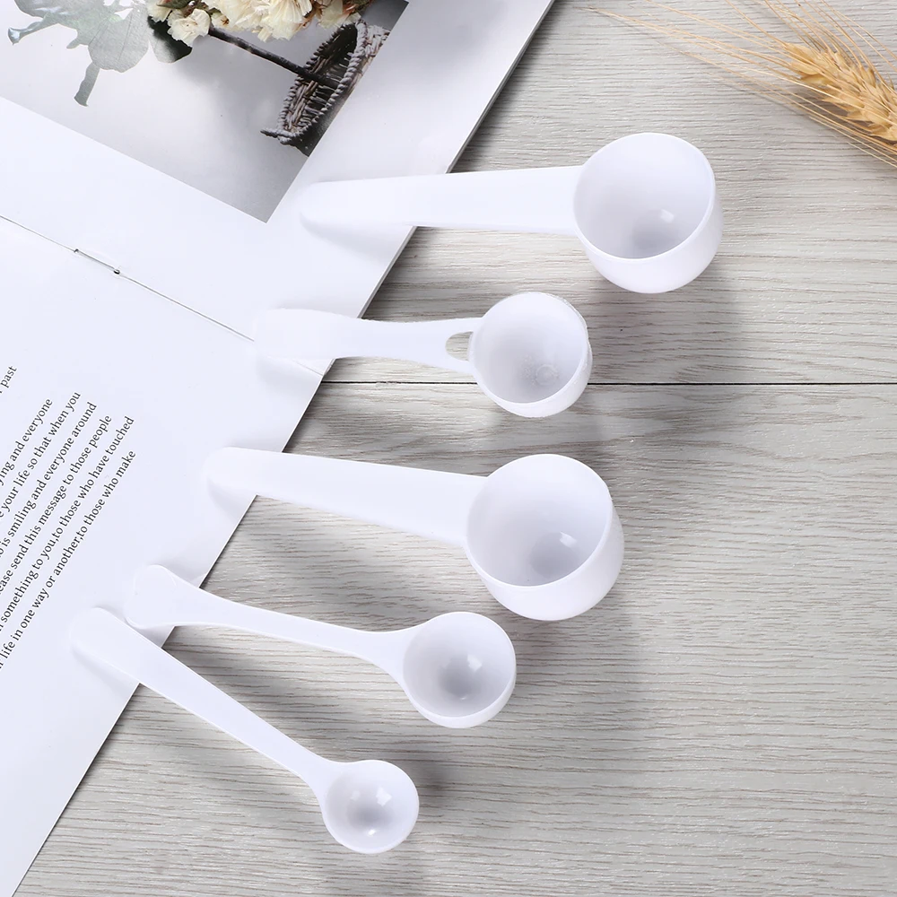10PCS Kunststoff Messlöffel Kaffee Protein Milch Pulver Scoop PP Weiß langlebige Küche Mess Scoop 1/3/5/10g