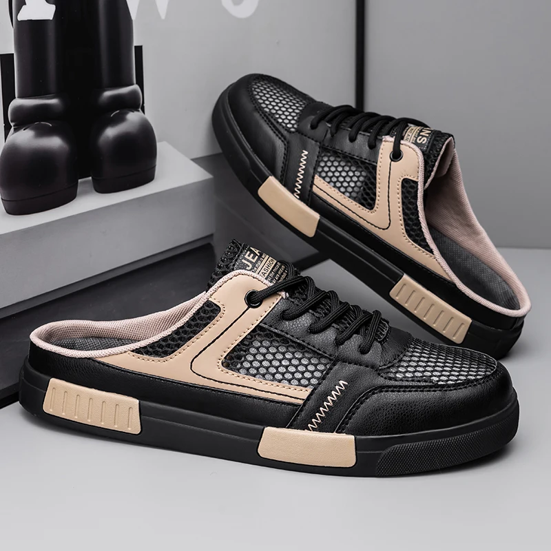 Bestseller Casual Sneakers Herren Komfortable Slip-on Schuhe Männer Trainingsschuhe Atmungsaktive Mesh Halbschuhe Herren Sportschuhe Plüsch Größe 47