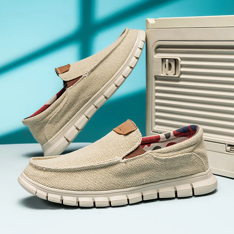 Chaussures vulcanisées respirantes pour hommes, chaussures plates pour hommes, chaussures décontractées souples, chaussures en toile coordonnantes, été, automne, nouveau