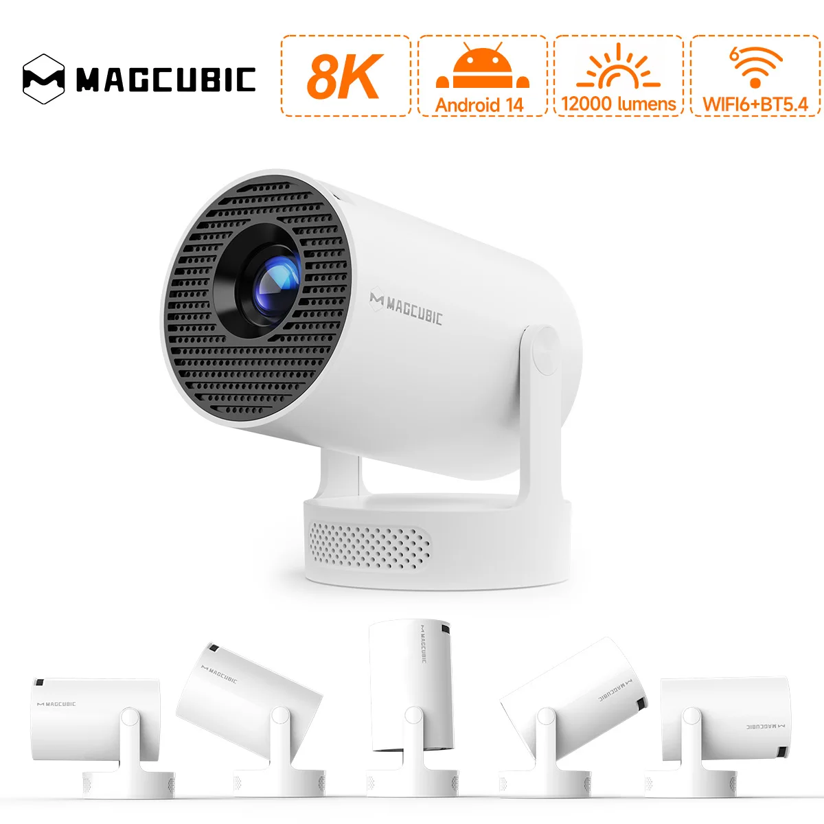 Magcubic 8K HY300 Pro+ Projektor HD Android 14 Heimkino 12000 Lumen Wifi6 BT5.4 Tragbarer Outdoor-Projektor mit Lautsprecher Image