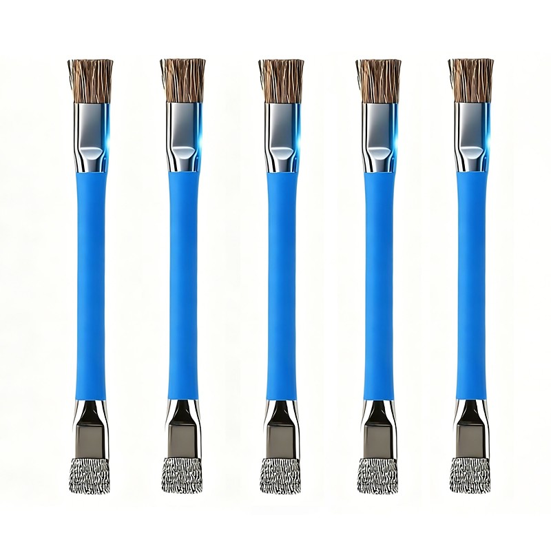 5Pcs Multi-Functional Dual-Head Stainless Steel Cleaning Brush, Stove Top and Main Board Gap Multi-Purpose Cleaning Brush, Essential for Household Cleaning, Small Steel Brush for Powerful Stain Remova