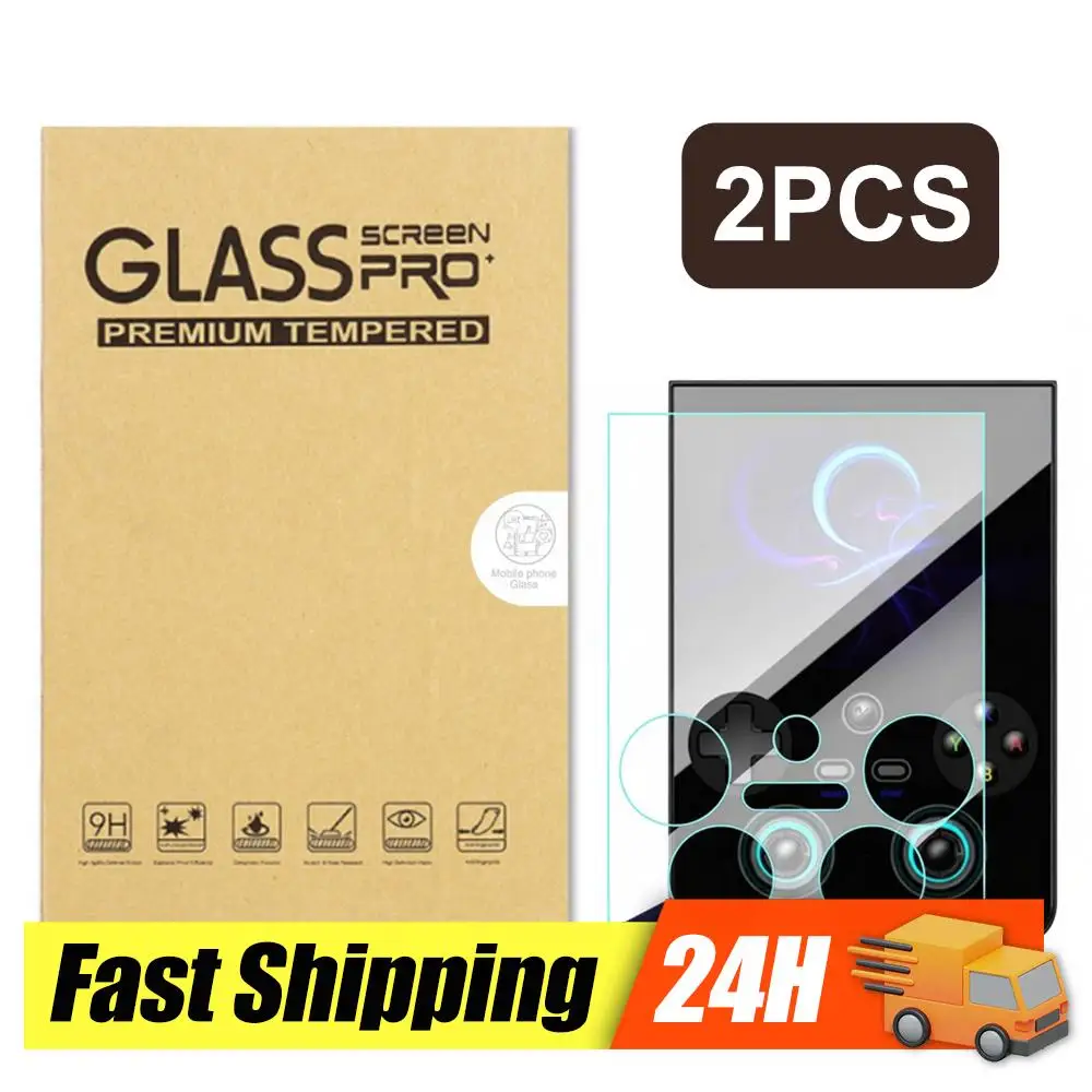 Für RG477V Gehärtetes Glas Displayschutzfolie Dual-Screen Flip Handheld-Spielkonsole 2er-Pack HD Gehärtete Glas-Schutzfolien Image