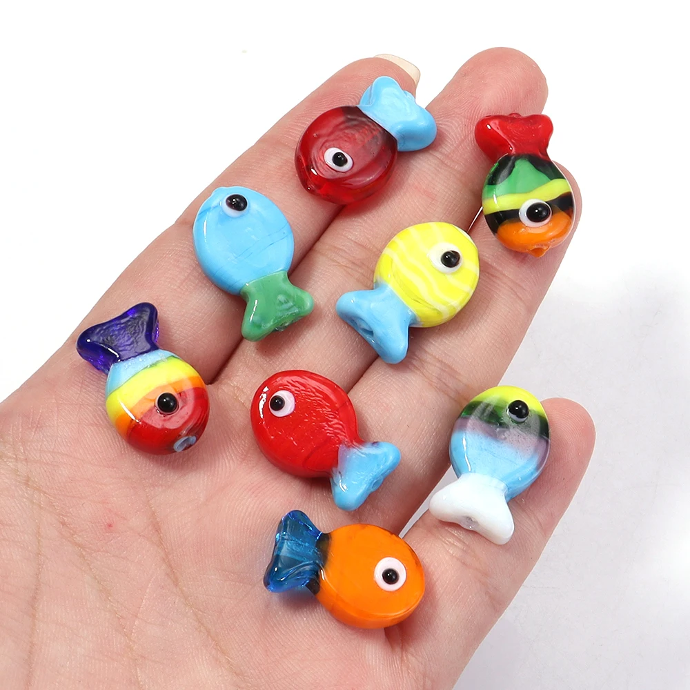 2 stücke Persönlichkeit Tier Charme Fisch Perlen für Schmuck Machen Liefert Glas Spacer Lose Perlen DIY Frauen Männer Zubehör Komponente Image
