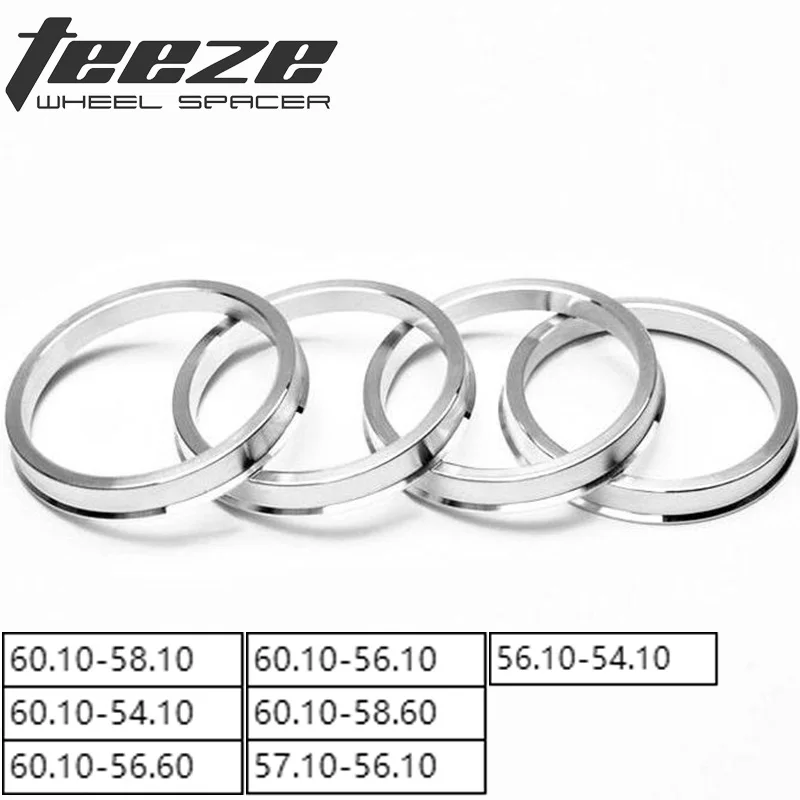 4 pezzi OD 60.1 57.1 56.1mm a ID 54.1 56.1 56.6 58.1 58.6mm Mozzo di centratura pneumatici per auto Centric Anelli Foro ruota Centro