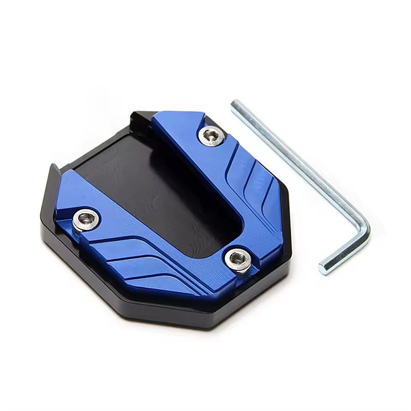 5 Pack Motorcycle Kickstand Pad - Universal Aluminum Side Stand Foot Support Base, Anti-Slip Enlarged Parking Pad for Soft Ground, fits Motorbike Scooter, Easy Installation, 2 Inch Wide