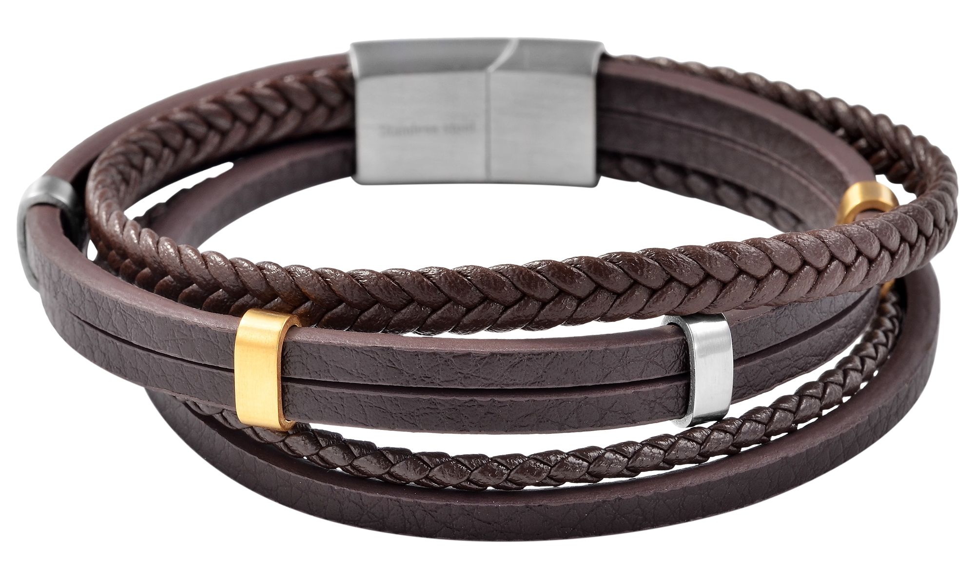 Armband ADELIA´S "Unisex Armband – Lederarmband aus Leder 23 cm", braun, Armbänder, Damen, 23cm, Leder, Armband, Eine schöne Geschenkidee für jeden Anlass