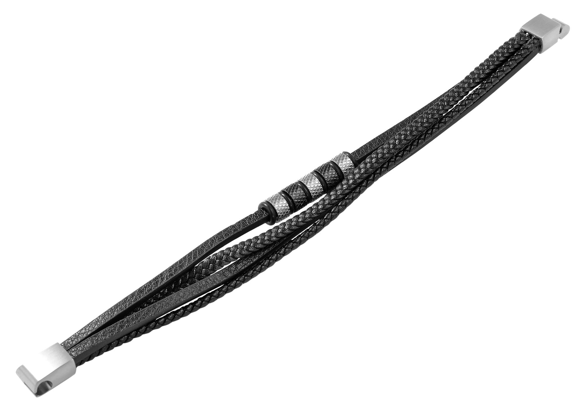Armband ADELIA´S "Unisex Armband – Lederarmband aus Leder 23 cm", schwarz, Armbänder, Damen, 23cm, Leder, Armband, Schöne Geschenkidee zum Jubiläum