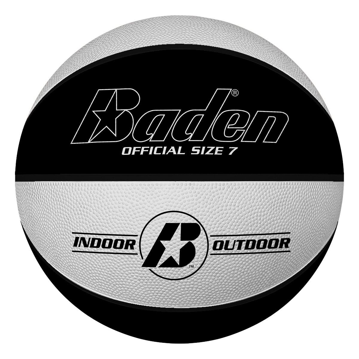 Basketball KEMPA "Basketball Baden Basic" Gr. 7, schwarz (schwarz, weiß), Bälle, Herren, 7