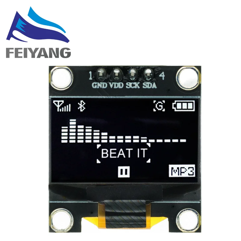 0,96 Zoll oled IIC Serielles weißes OLED-Anzeigemodul 128 x 64 I2C SSD1306 12864 LCD-Bildschirmplatine für Arduino Image