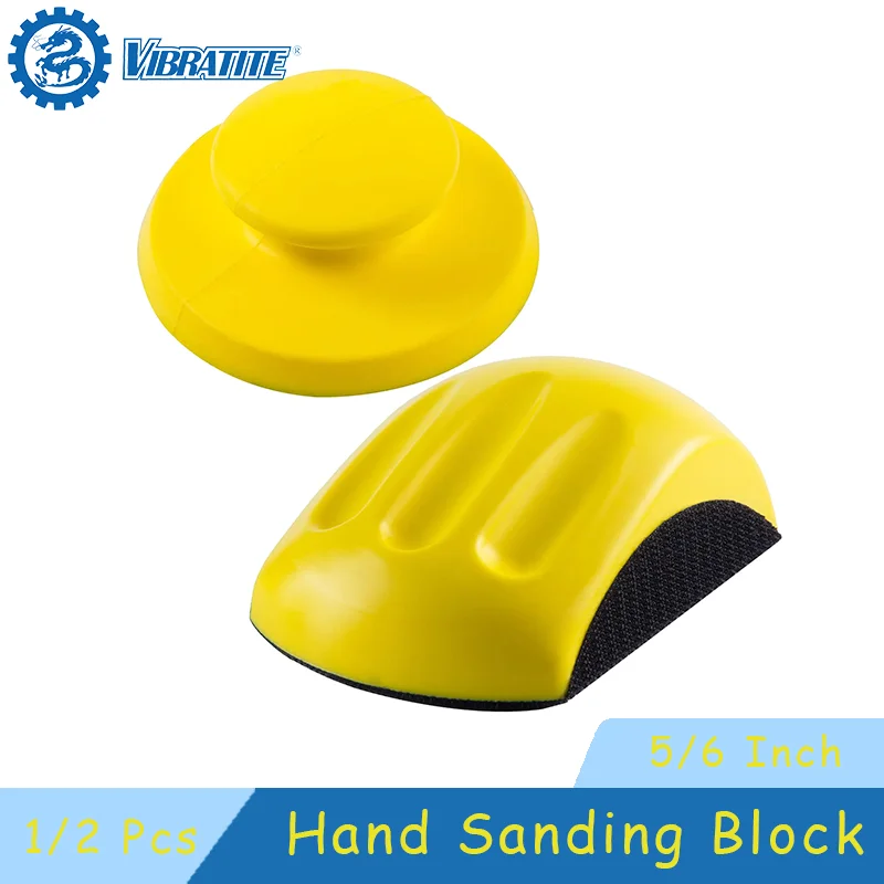 5/6 Zoll Klett-Handschleifblock, 1/2 Stück Maus- und runder Schleifhalter für Holzbearbeitung, Hakenträger-Schleifpapierhalter Image