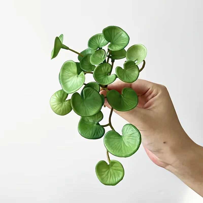 1PCS Künstliche Pflanze Künstliche Kupfer Münze Gras Gefälschte Grüne Pflanzen Wand Hängen Für Home Office Garten Dekoration Image