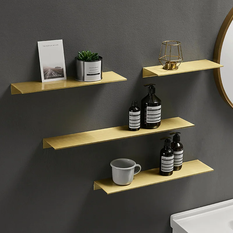 30–50 cm modernes gebürstetes Gold, schwarz, weiß, Badezimmer-Aufbewahrungsregal, Badezimmerregale, Küche, Wandregal, Wohnaccessoires